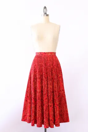 1950s Bandana Accordion Pleat Circle Skirt XS