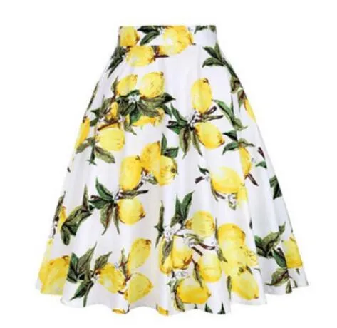 2023 Summer A Line Vintage Floral High Waist Midi Skirt