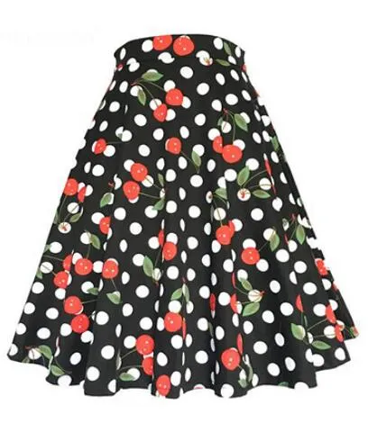 2023 Summer A Line Vintage Floral High Waist Midi Skirt