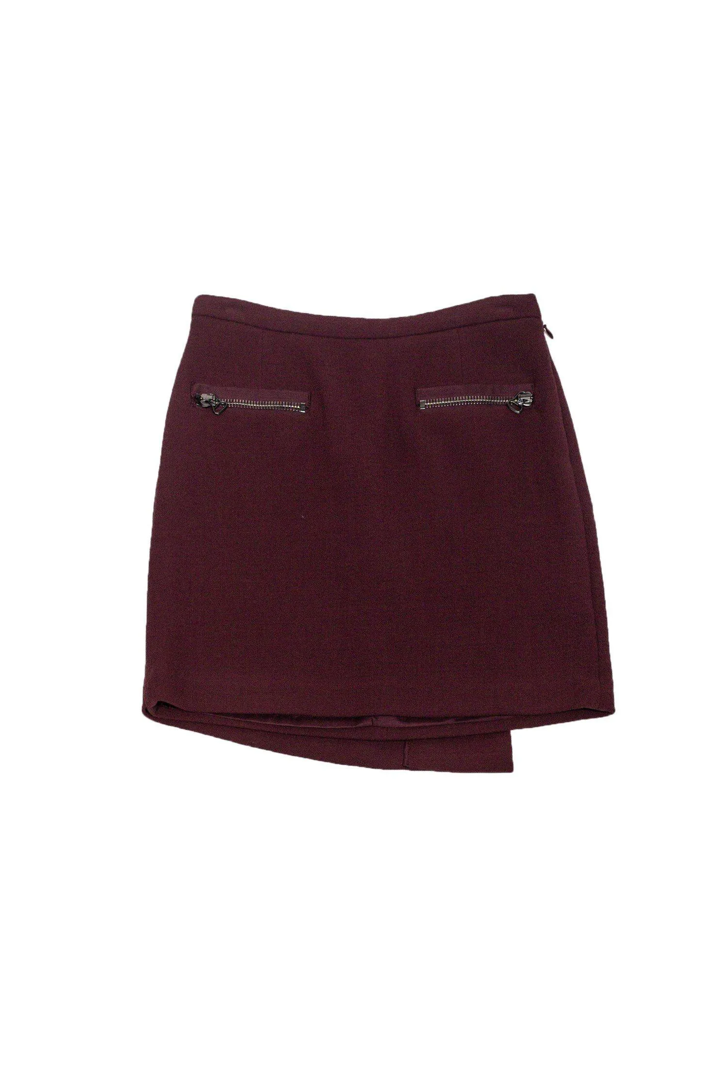 3.1 Phillip Lim - Maroon Wool & Silk Miniskirt Sz 2