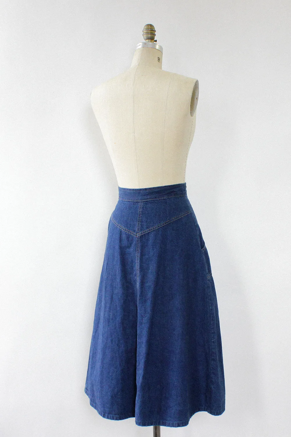 70s Snap Front Denim Midi S/M