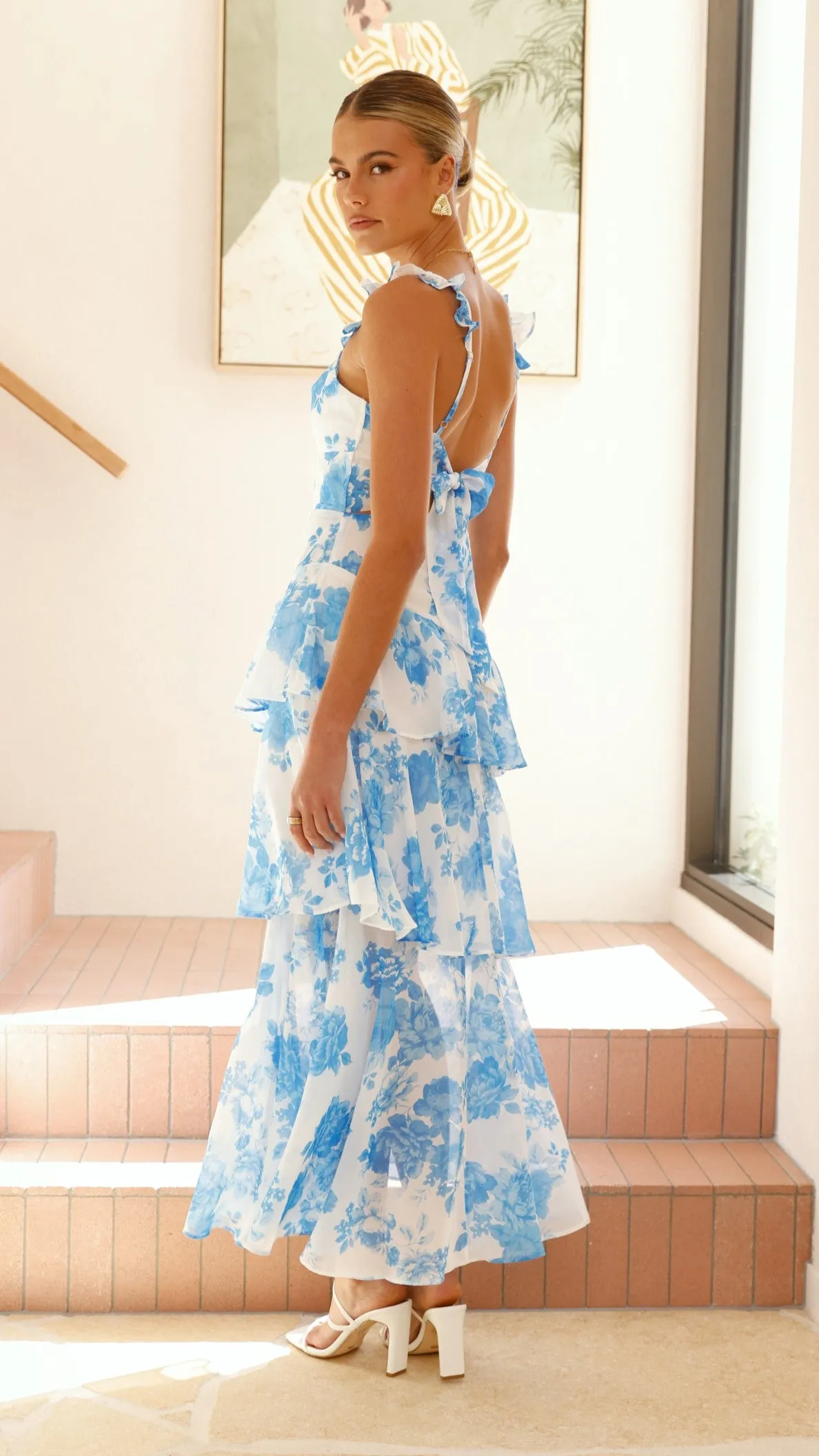 Achelle Maxi Dress - Blue Floral