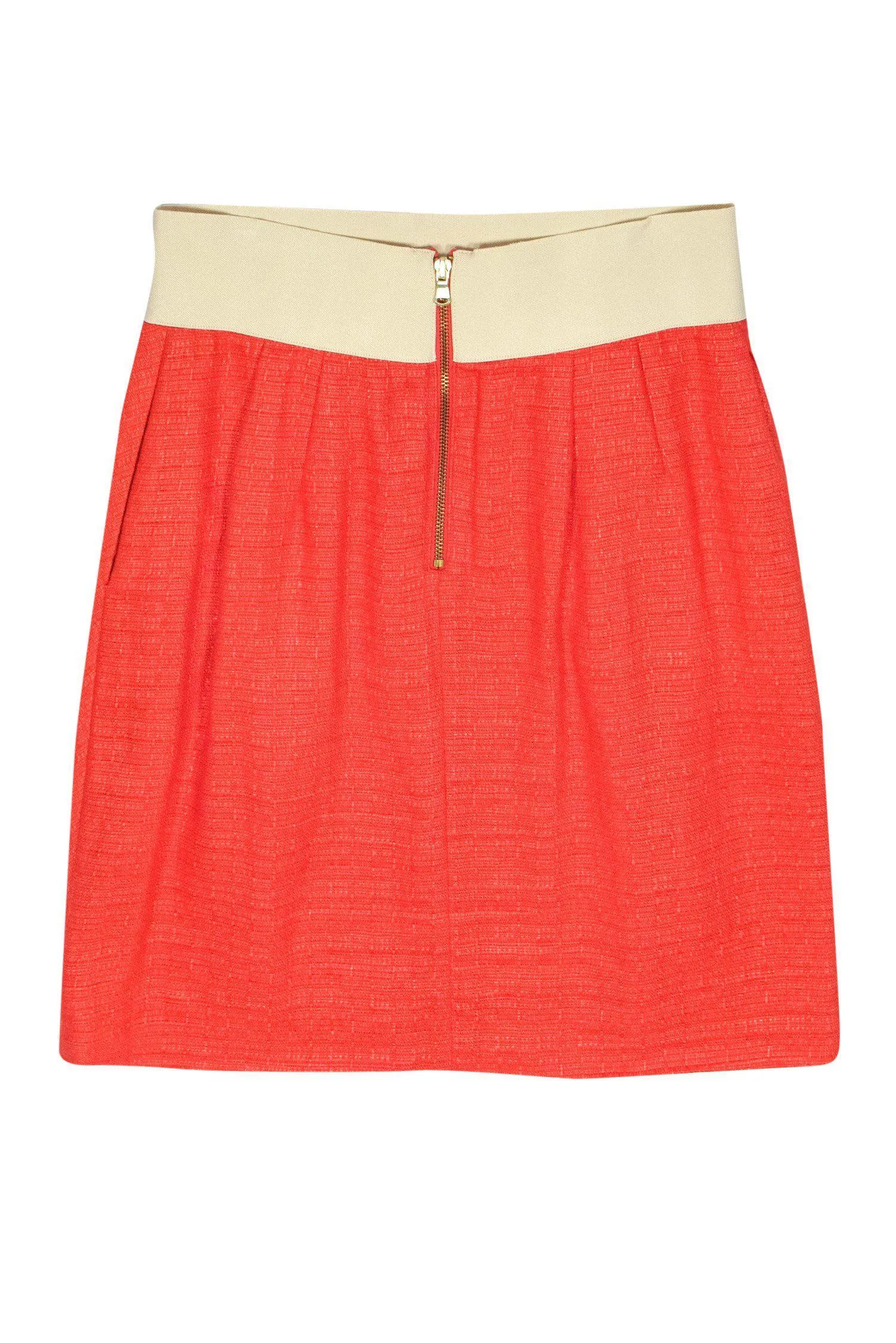 Adam Lippes - Orange Linen Blend Skirt Sz 10