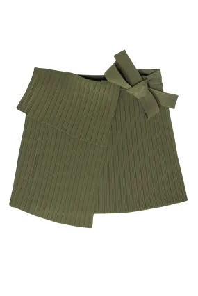 Pleated Green Wrap Skirt by A.L.C. in Size 0.