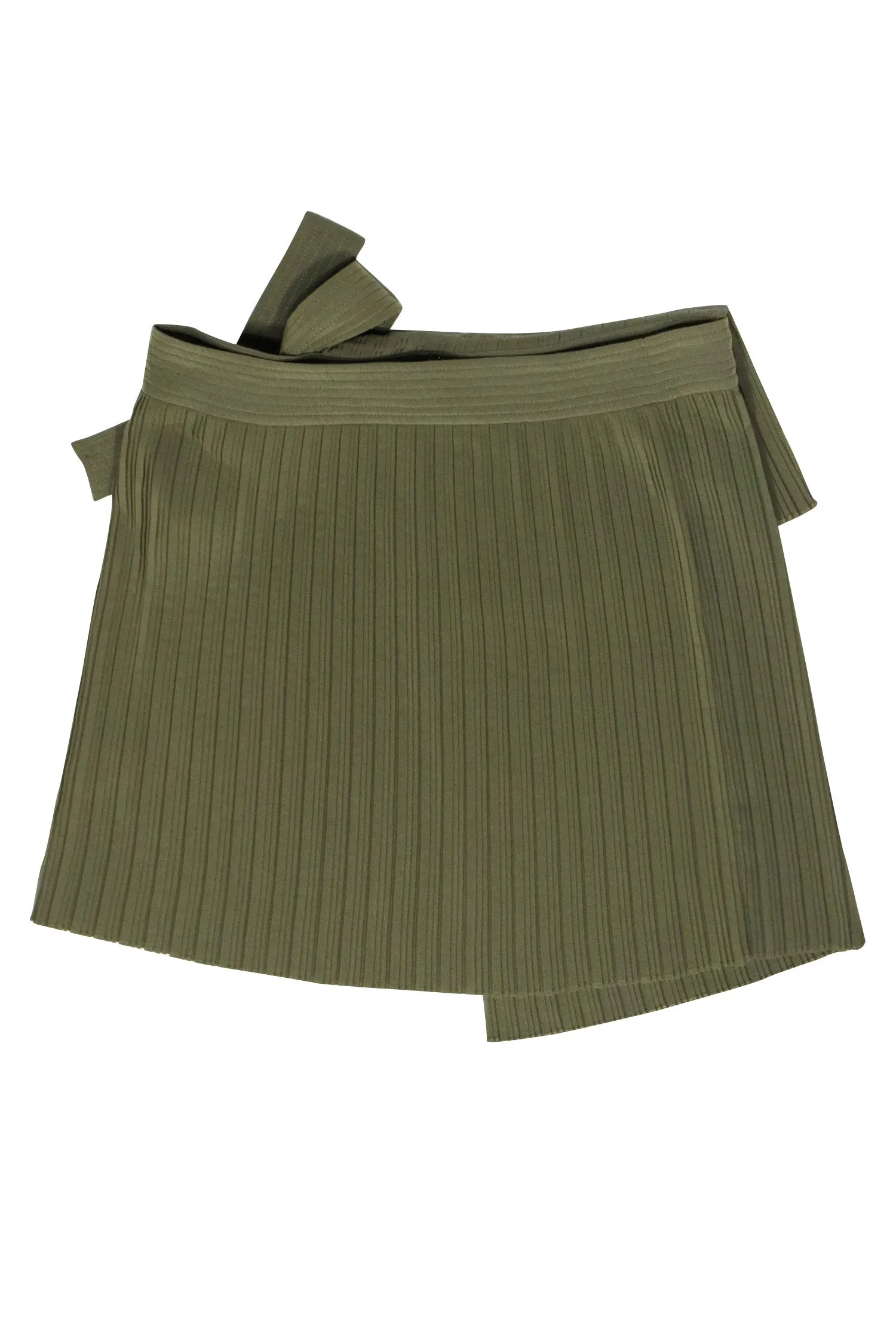 Pleated Green Wrap Skirt by A.L.C. in Size 0.