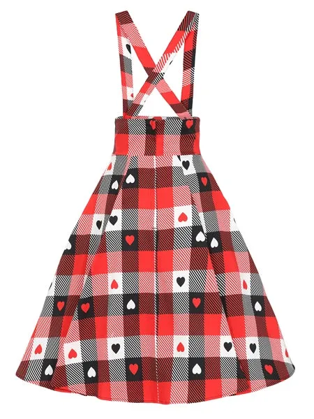 Alexa Heart Gingham Swing Skirt