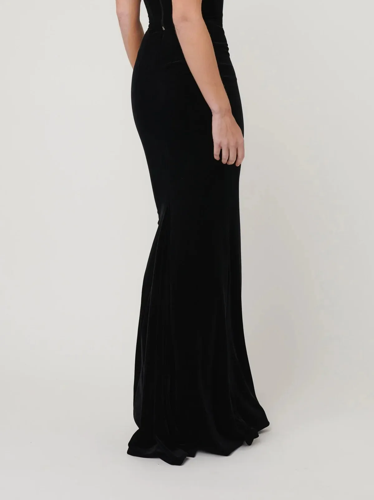 Aline Maxi Skirt - Black Velvet