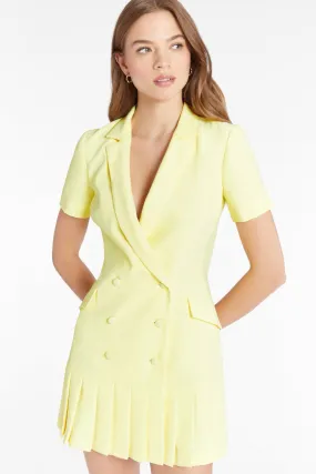 Amanda Uprichard Short Sleeve Mesha Dress in Butter