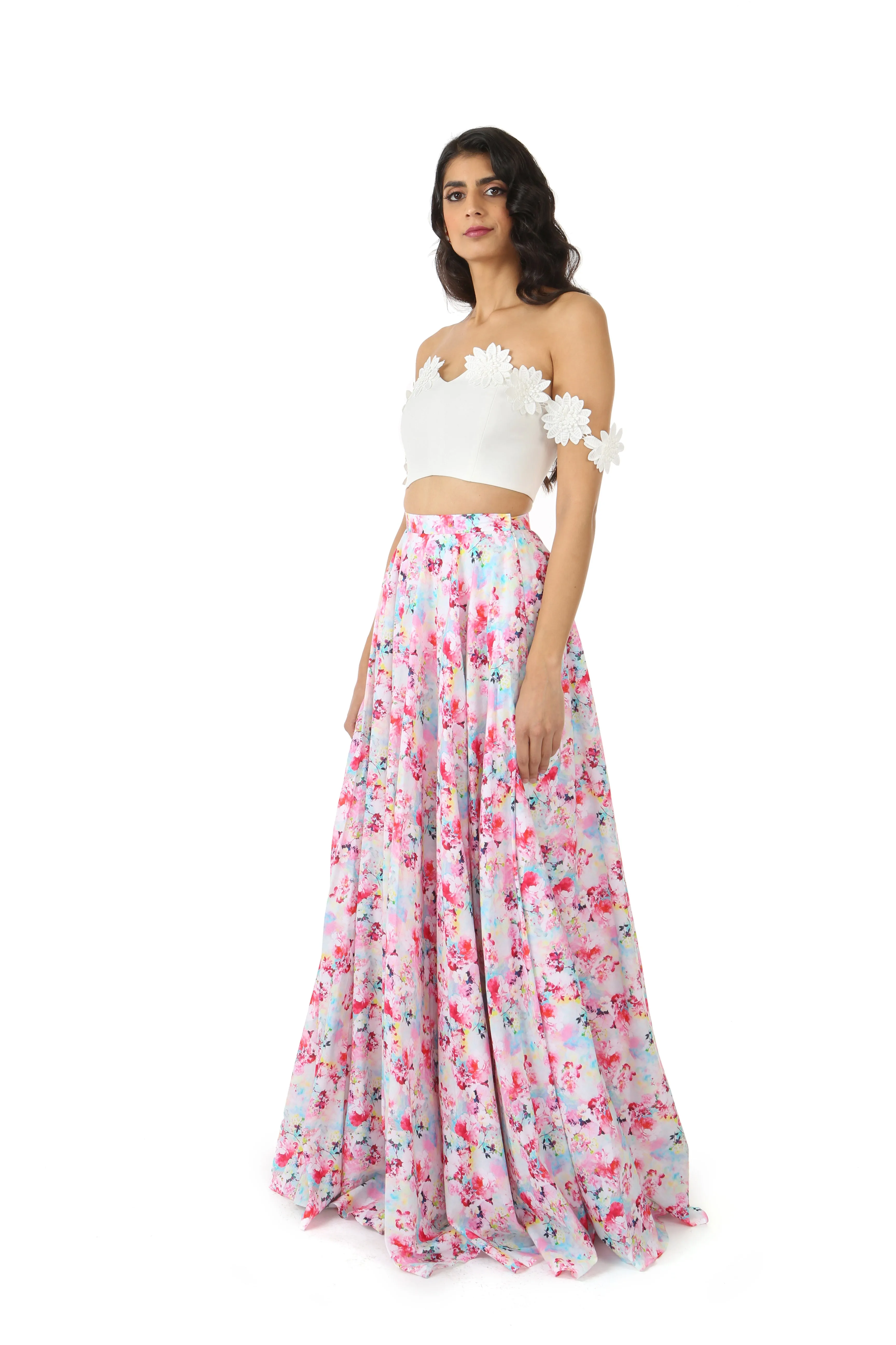 ANISHA Cotton Floral Skirt