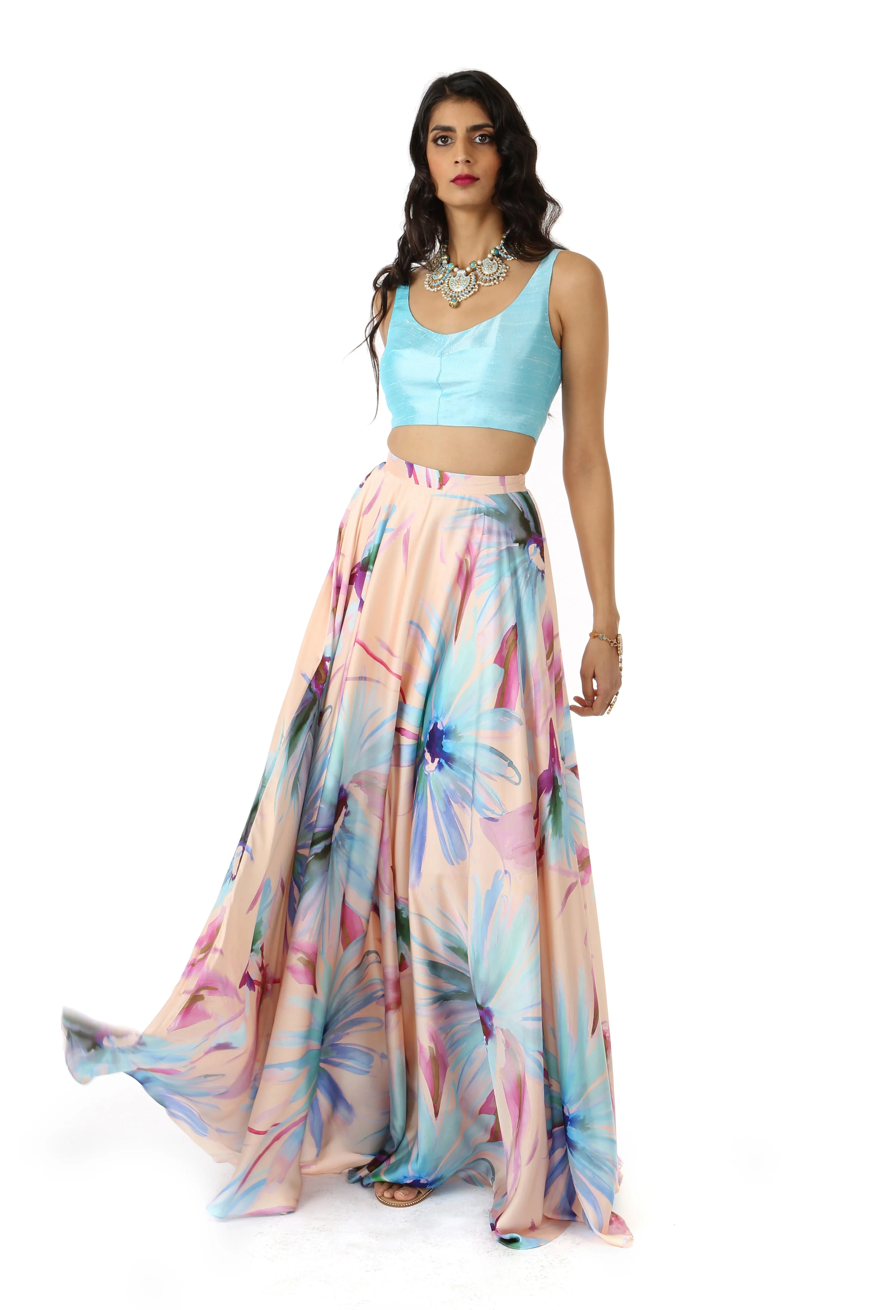 ANISHA Watercolor Satin Skirt