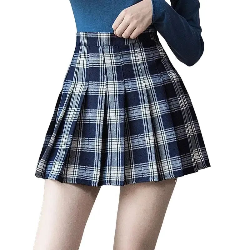 Argyle Plaid Zipper High Waist Short Skirt