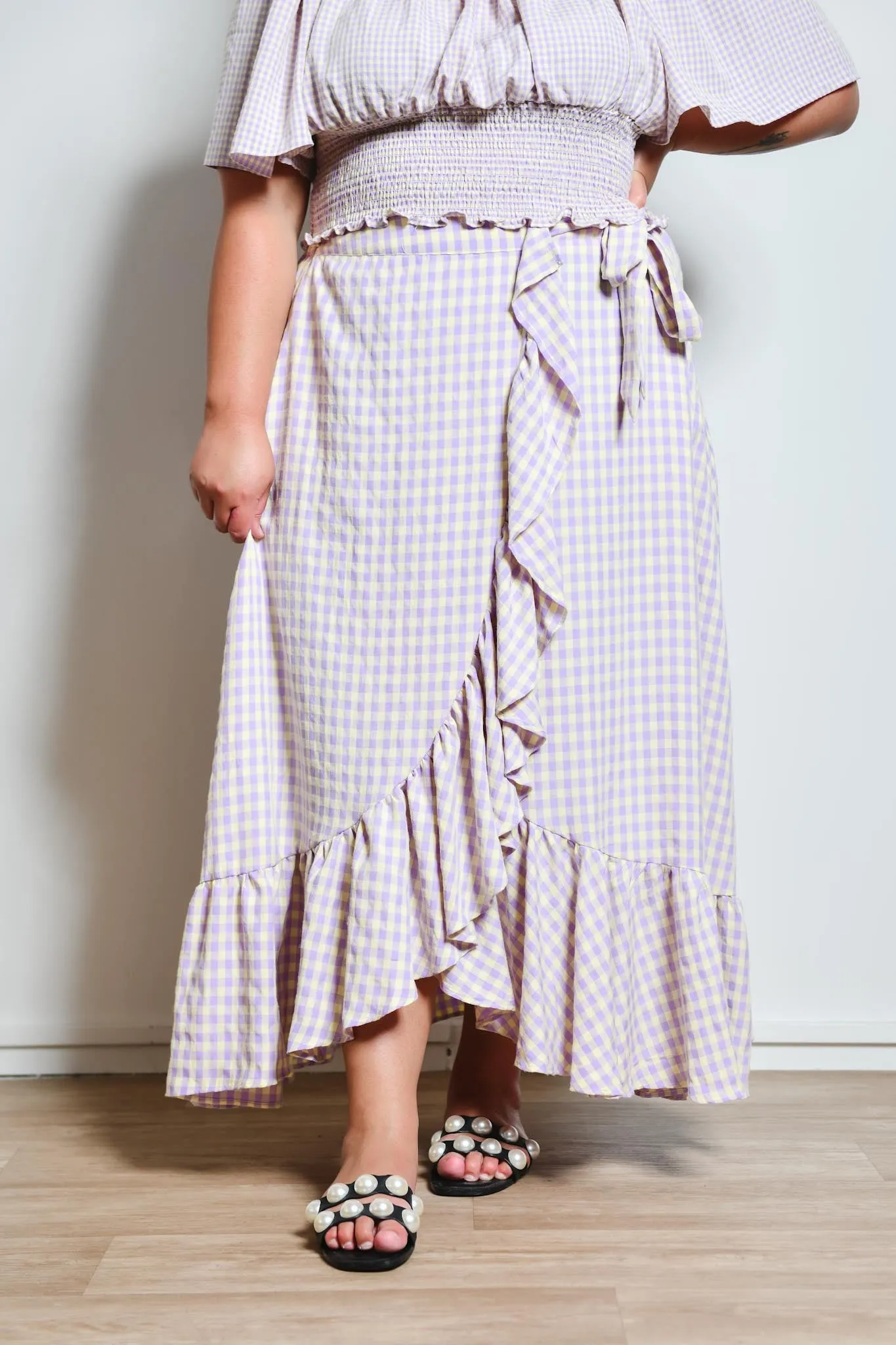 Arielle Purple Check skirt