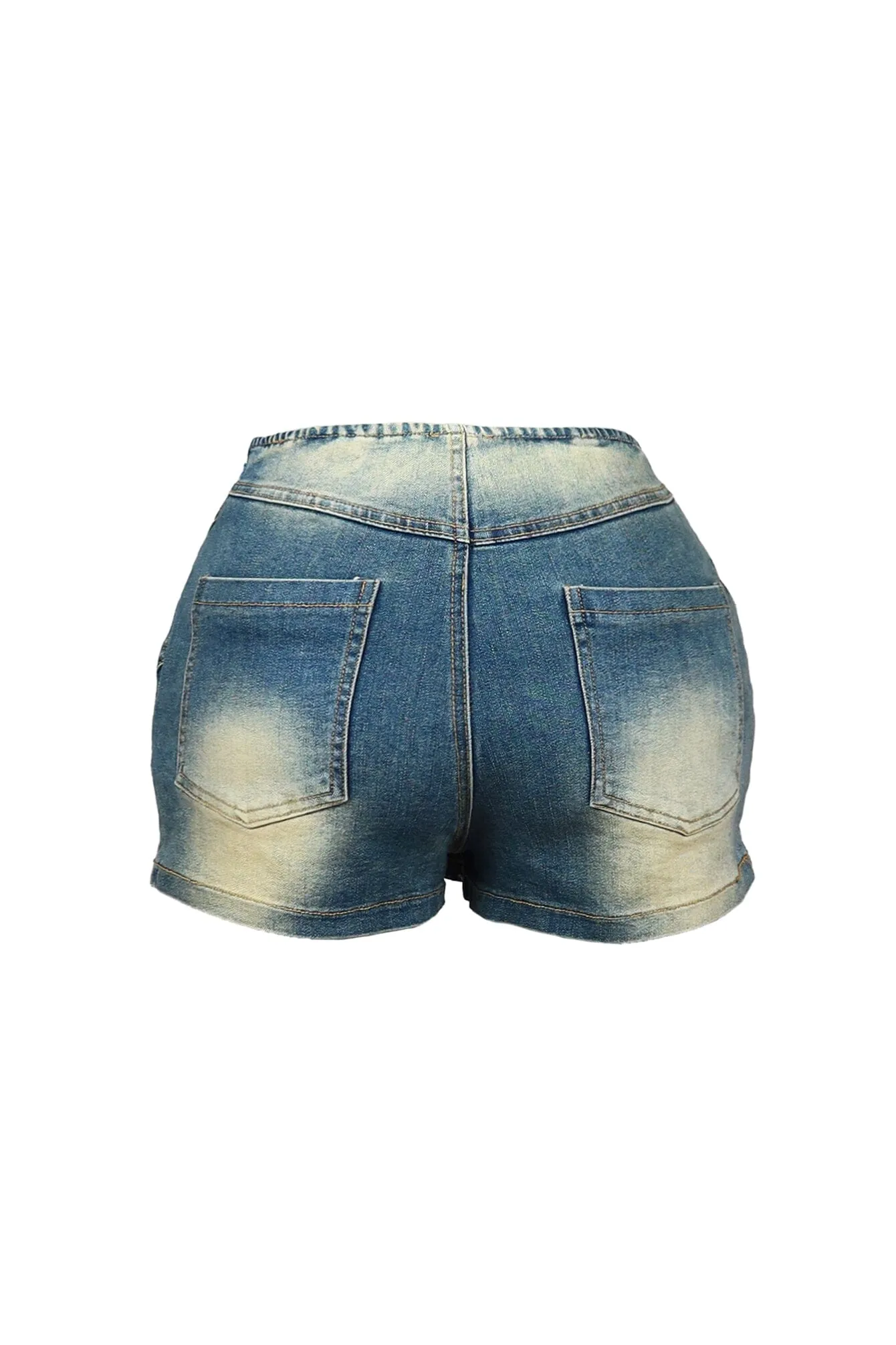 As You Please Washed Denim Mini Skort