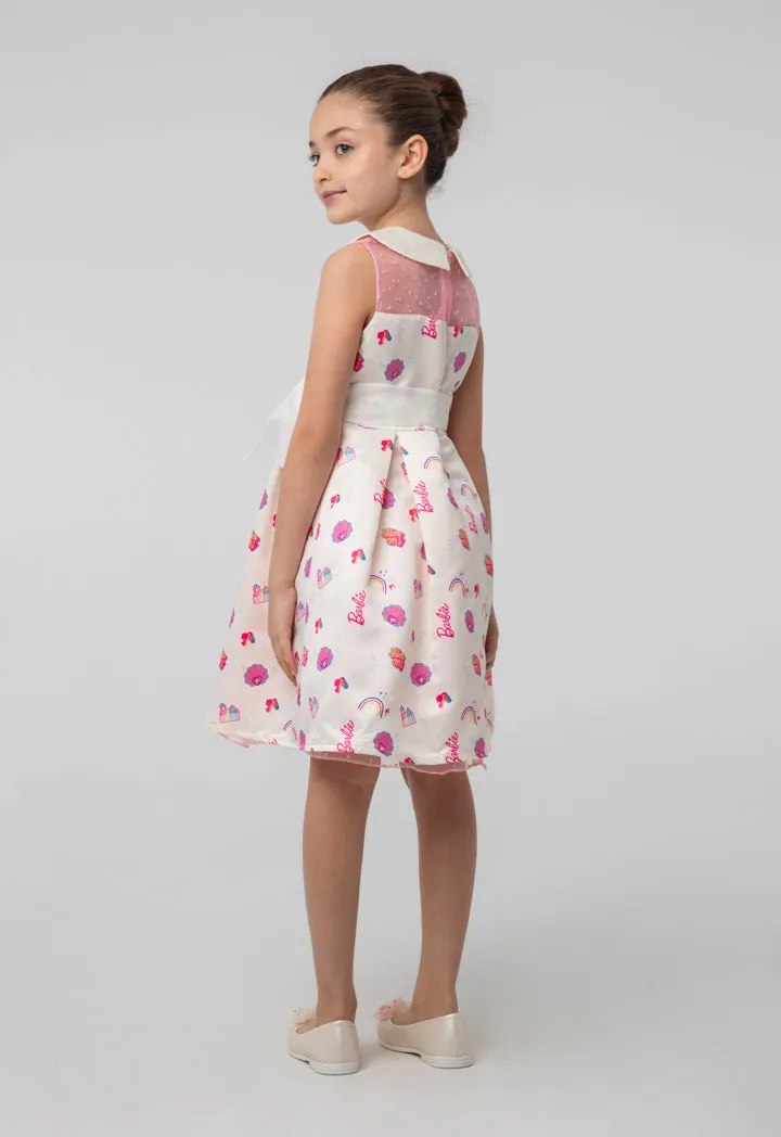 Barbie Printed Embellish Sleeveless Dress