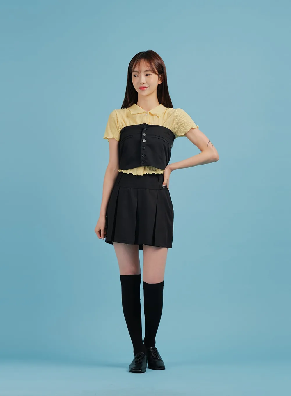 Basic Formal Pleated Mini Skirt BA27