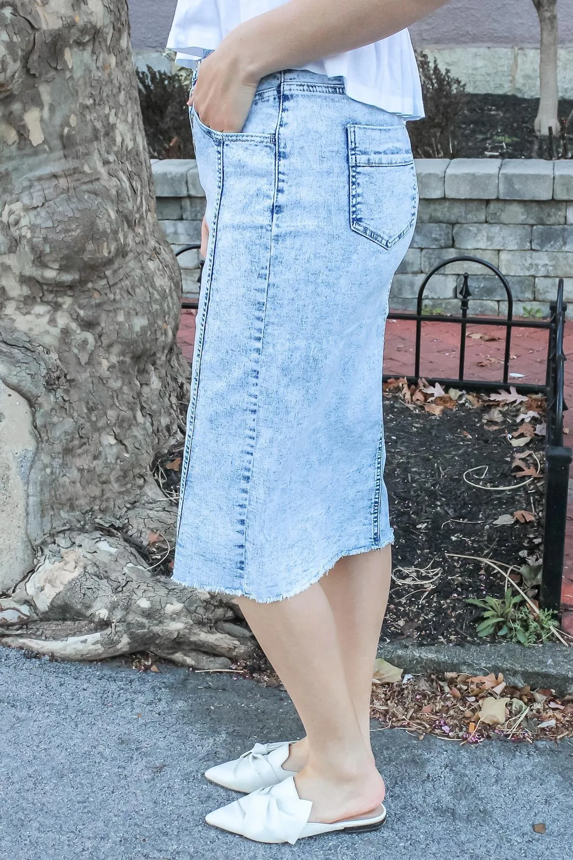 Bianca Stonewash Denim Skirt