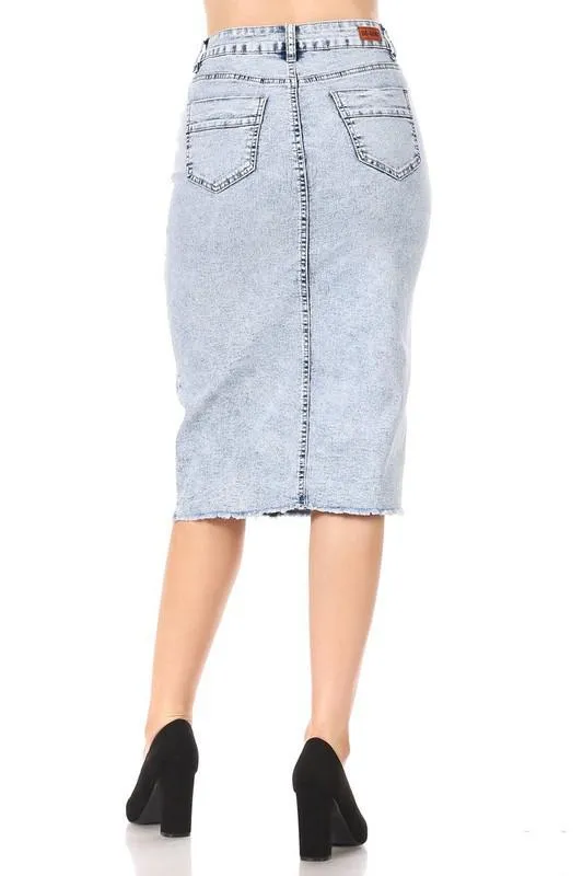 Bianca Stonewash Denim Skirt