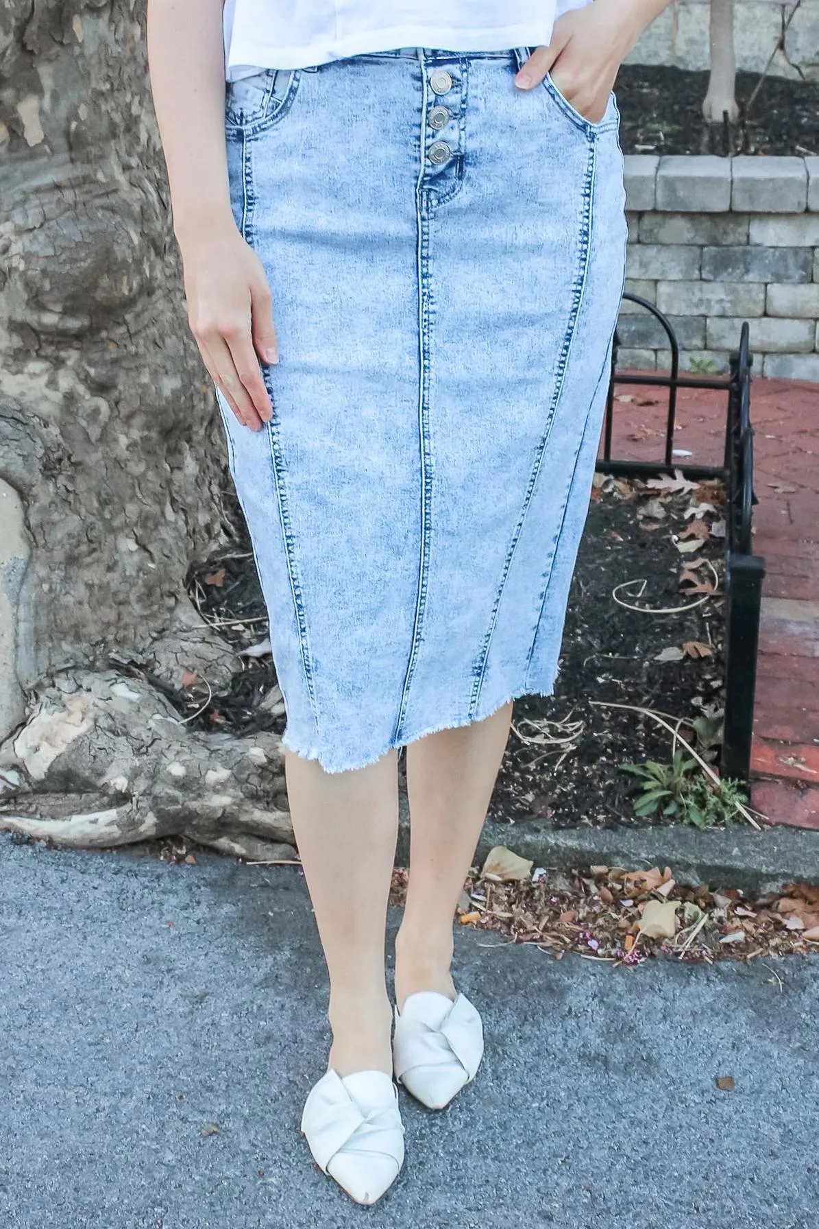 Bianca Stonewash Denim Skirt