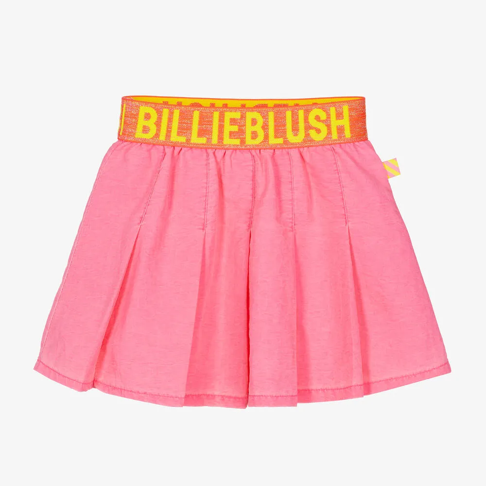 Billieblush Girls Neon Pink Pleated Skirt