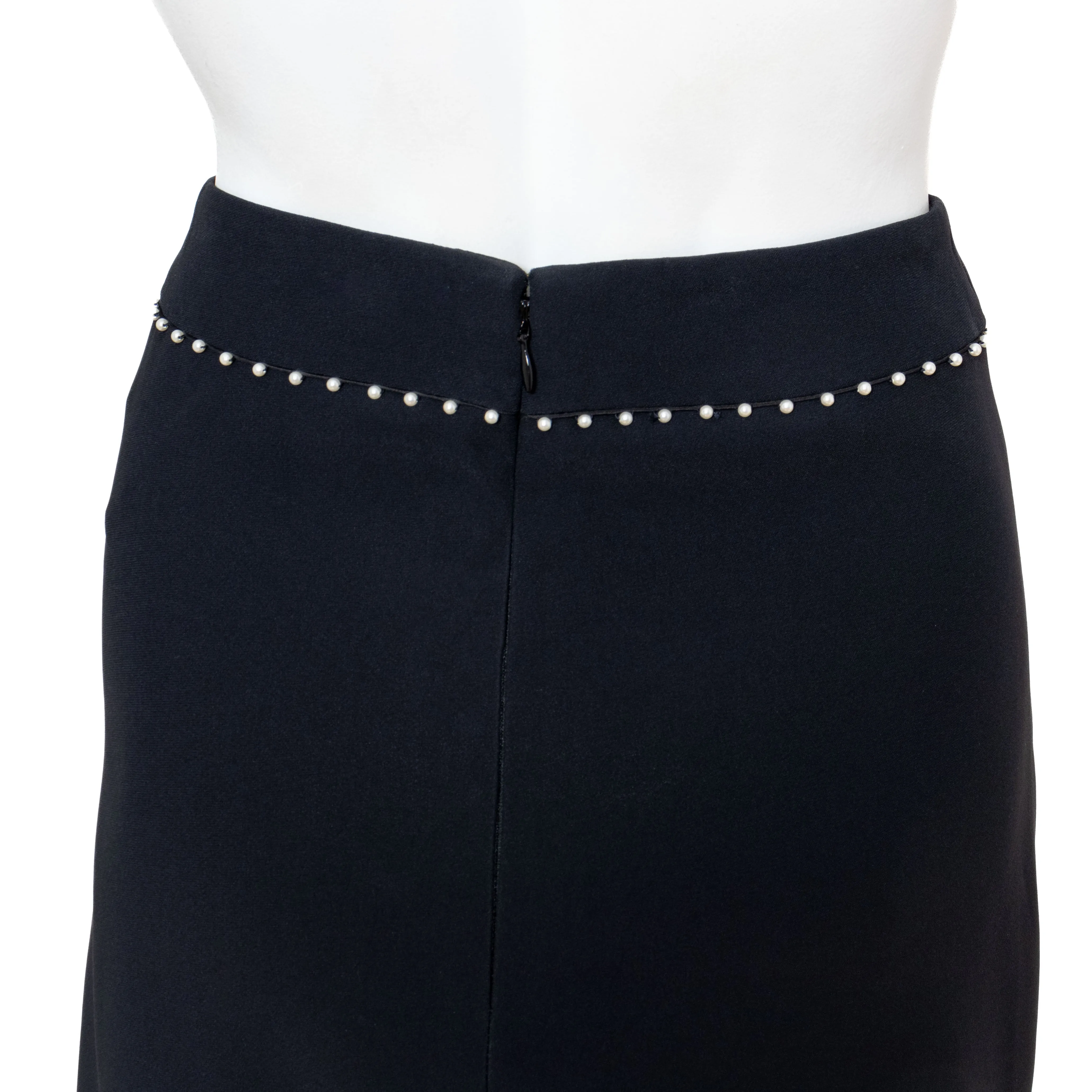 Black and Pearl Trim Skirt