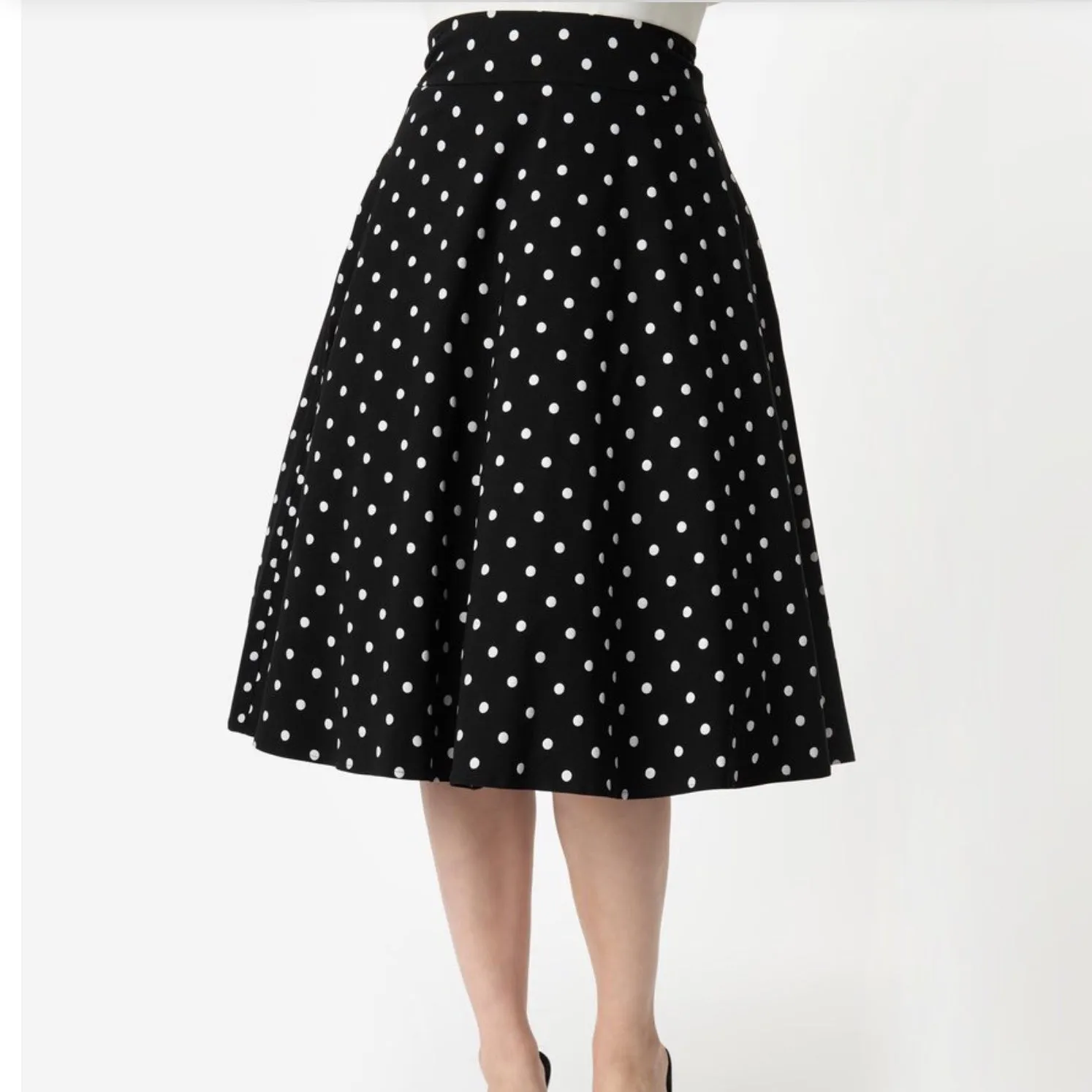 Black and White Polka Dot Vivian Skirt- Plus Size LAST ONE