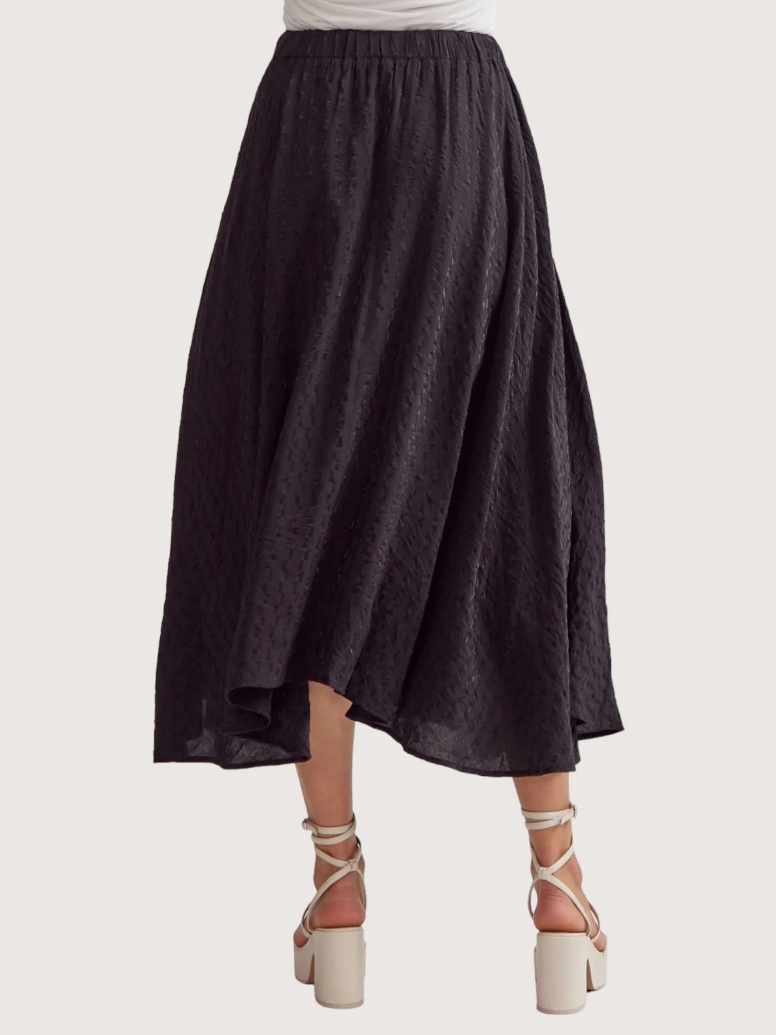 Black Pleated Maxi Skirt