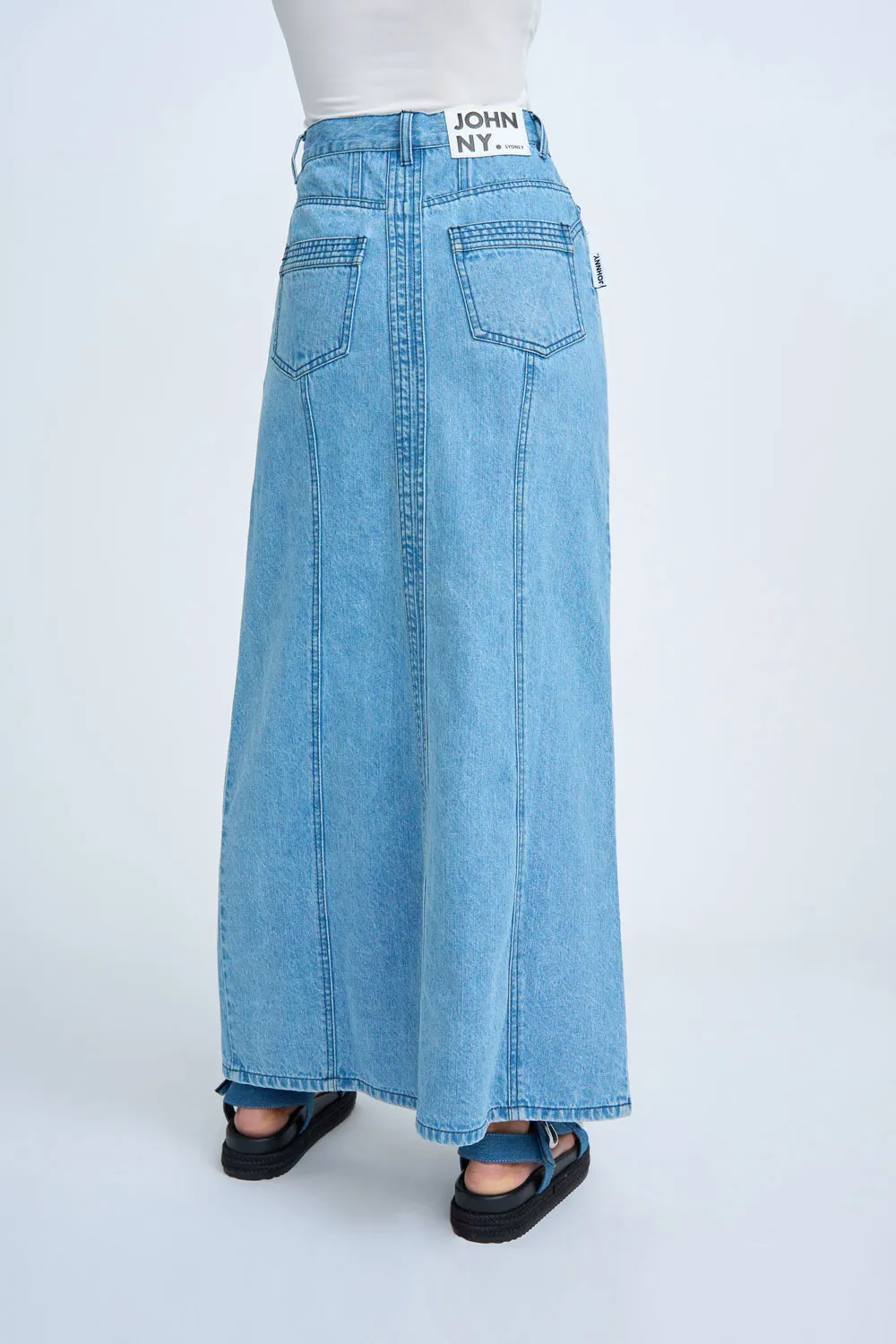 Blue Jean Beauty A-Line Skirt | Final Sale - Blue Wash