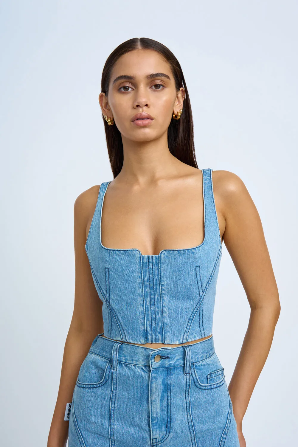 Blue Jean Beauty Bustier | Final Sale - Blue Wash