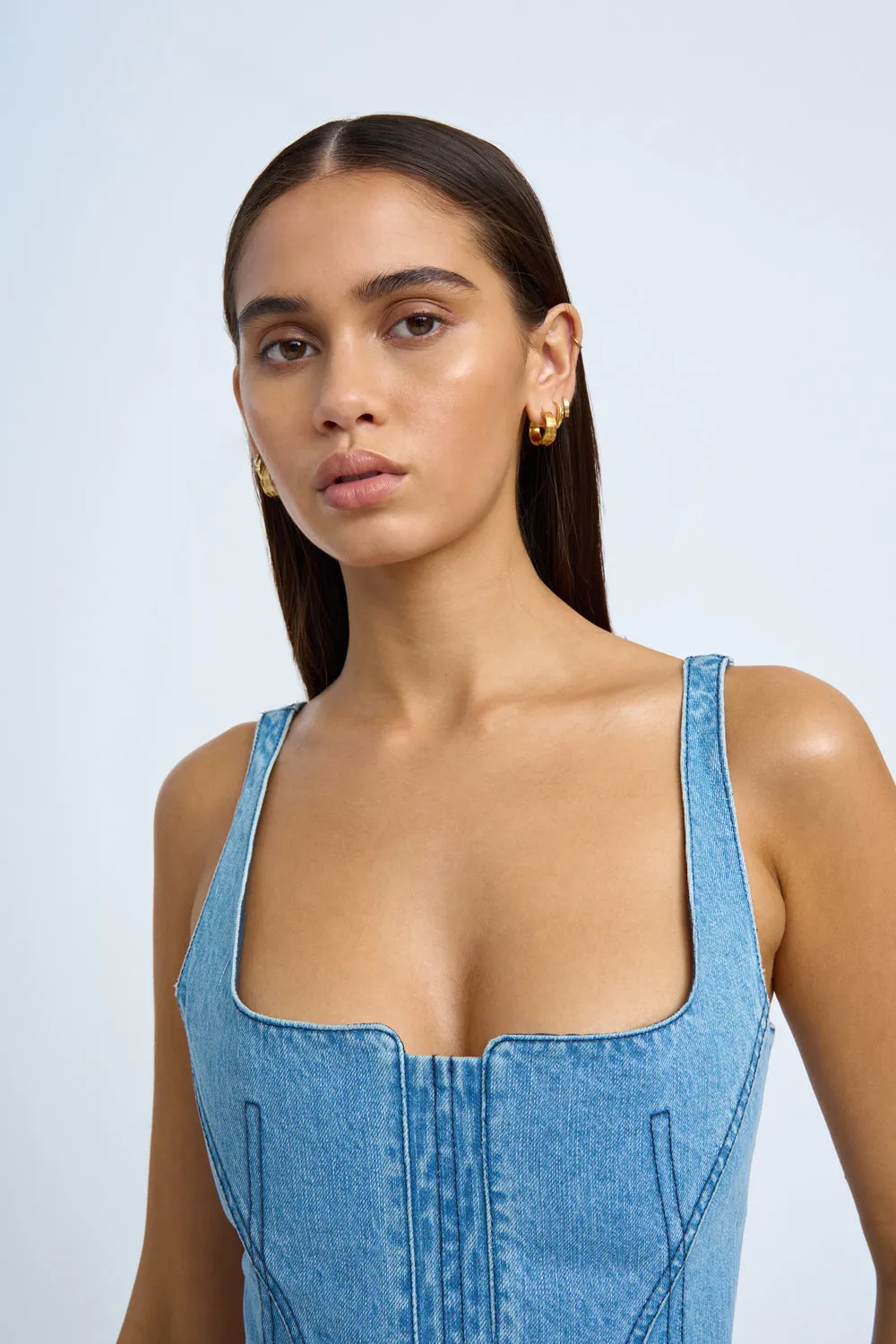 Blue Jean Beauty Bustier | Final Sale - Blue Wash