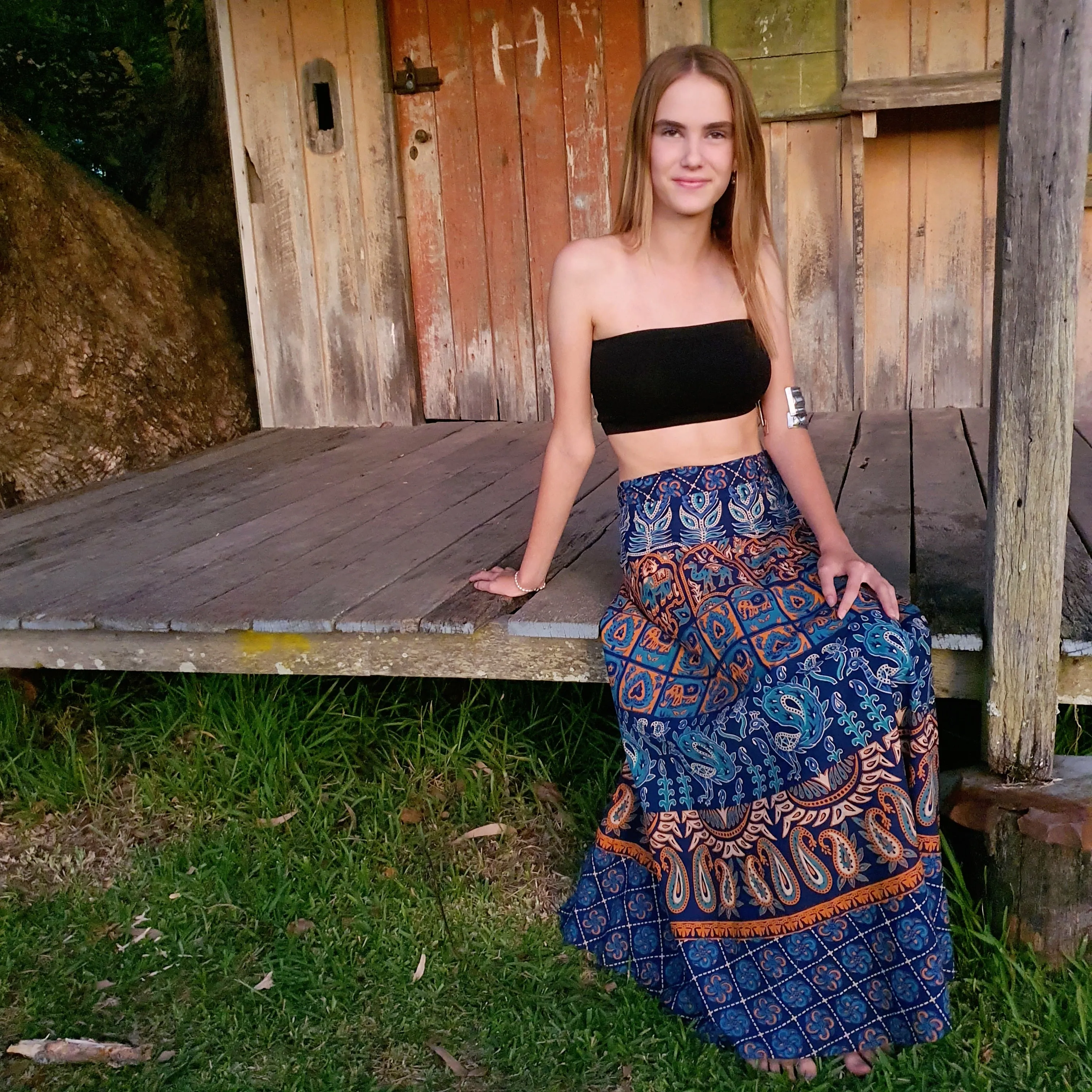 Boho Maxi Wrap Skirt - One Size