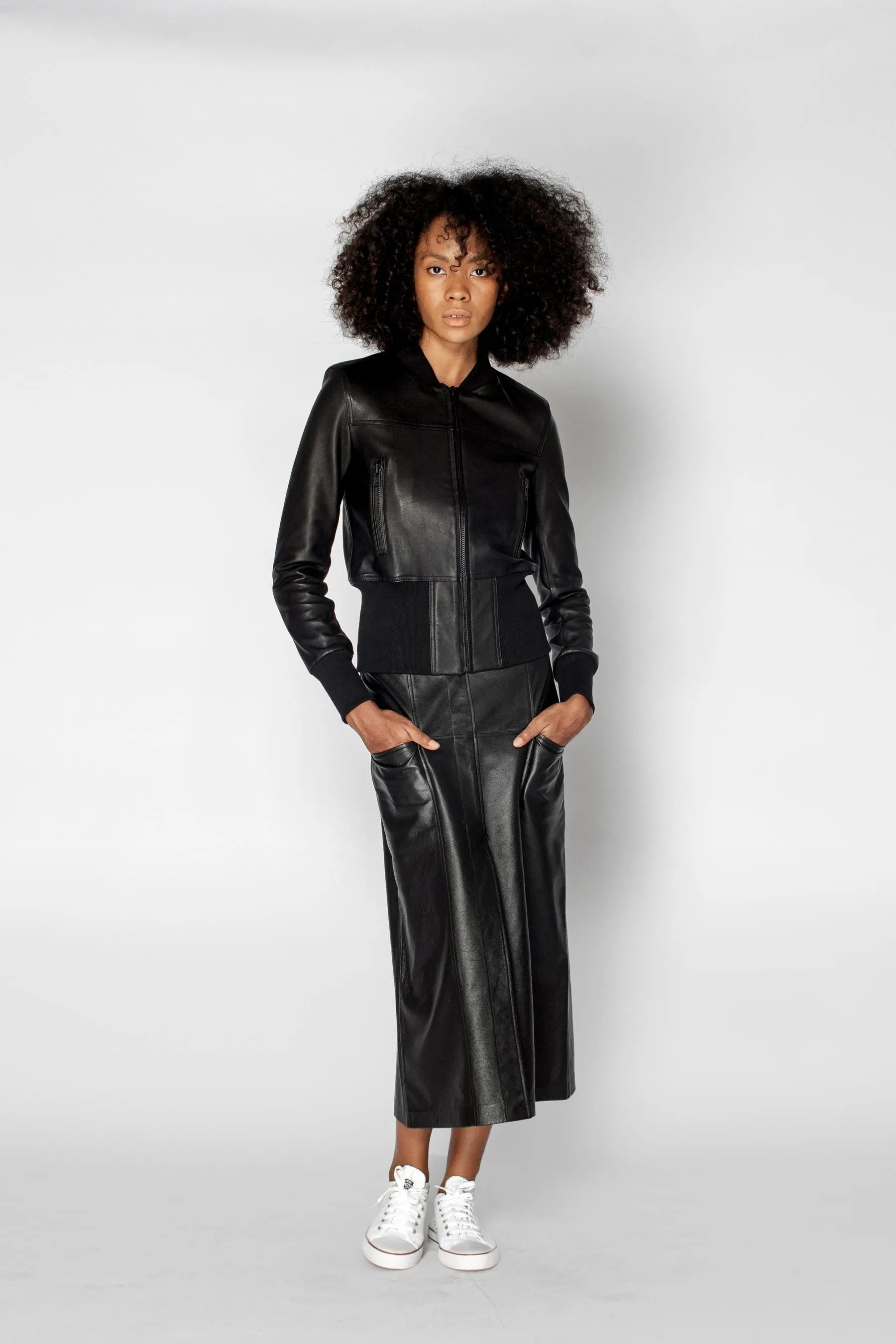 Chic Bronte Black Leather Skirt - Womens Fashion Staple