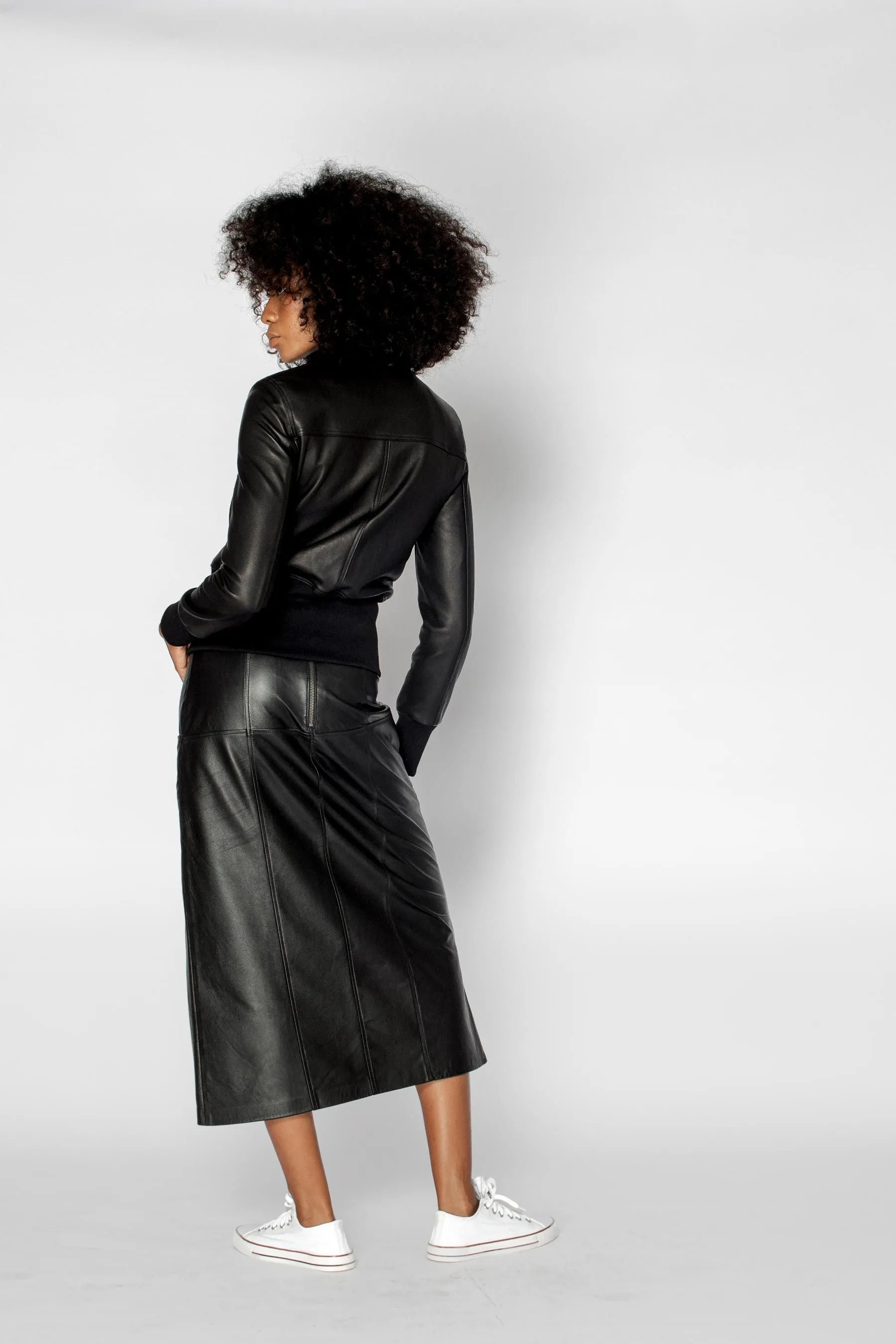 Chic Bronte Black Leather Skirt - Womens Fashion Staple