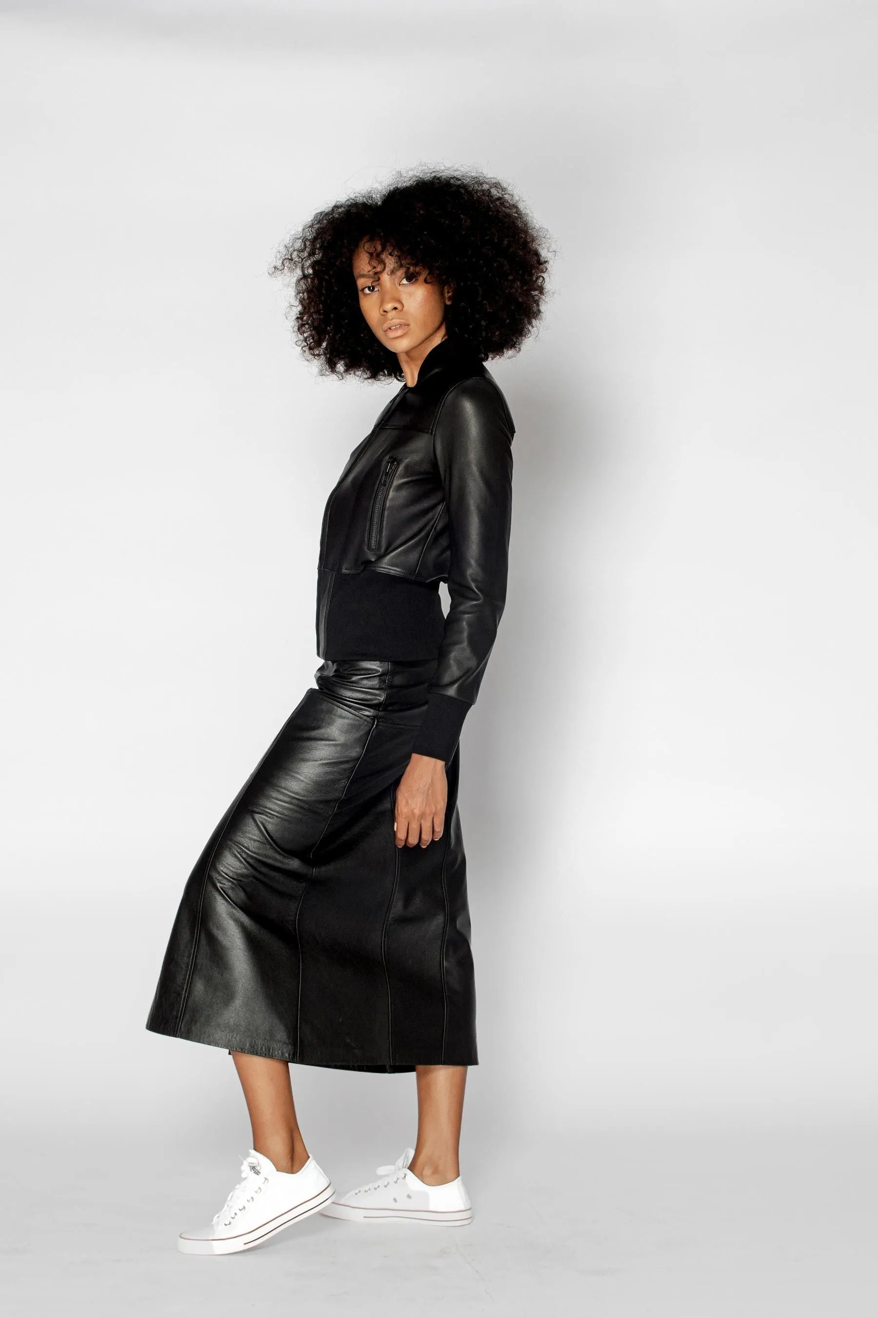 Chic Bronte Black Leather Skirt - Womens Fashion Staple