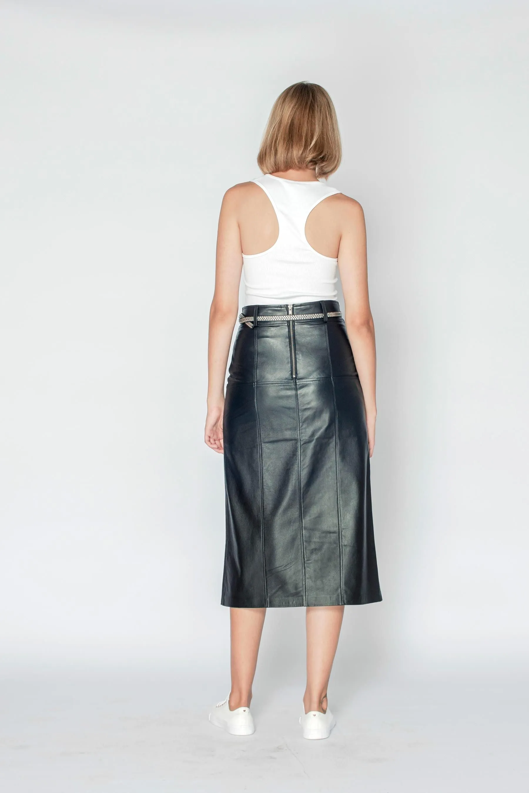 Chic Bronte Black Leather Skirt - Womens Fashion Staple