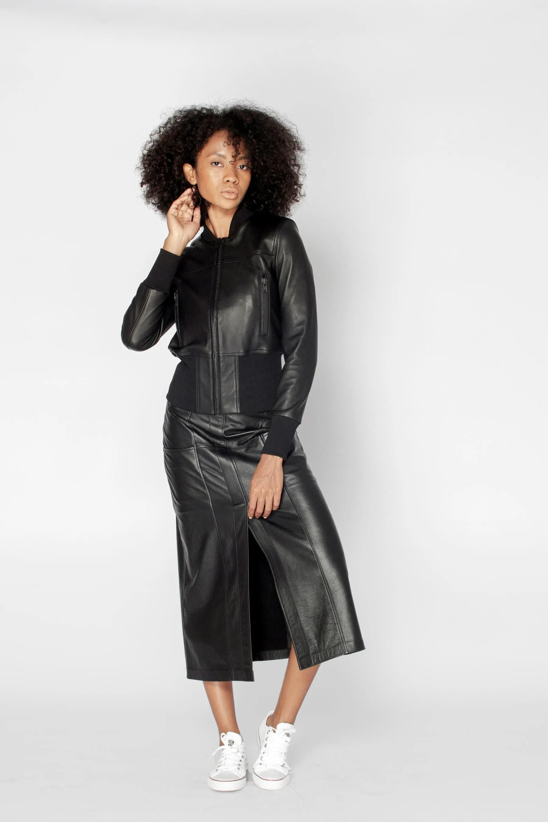 Chic Bronte Black Leather Skirt - Womens Fashion Staple