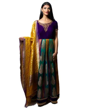 Buy Banarasi Multi Color Anarkali | Clearance