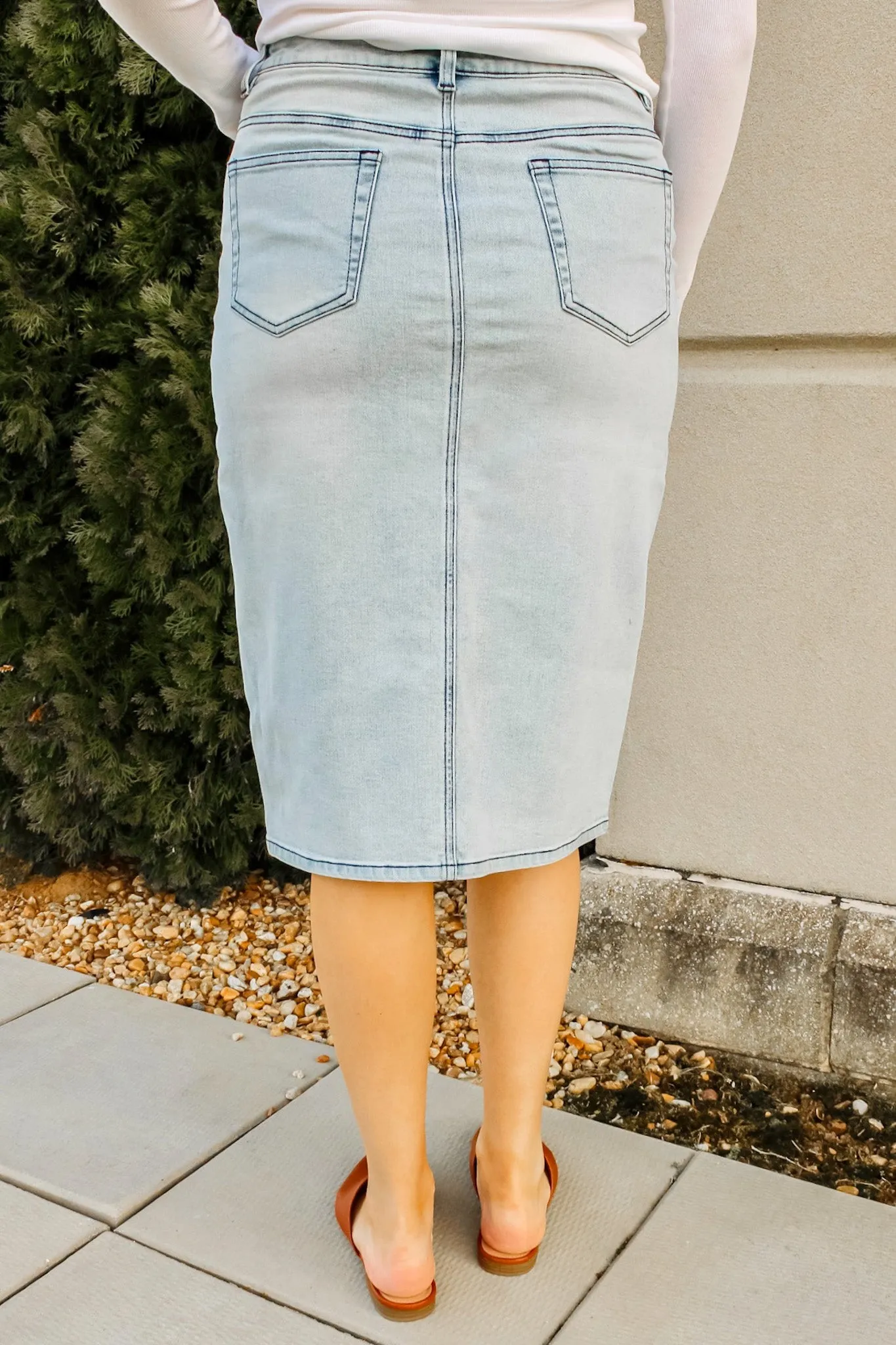 Cali Distressed Denim Skirt