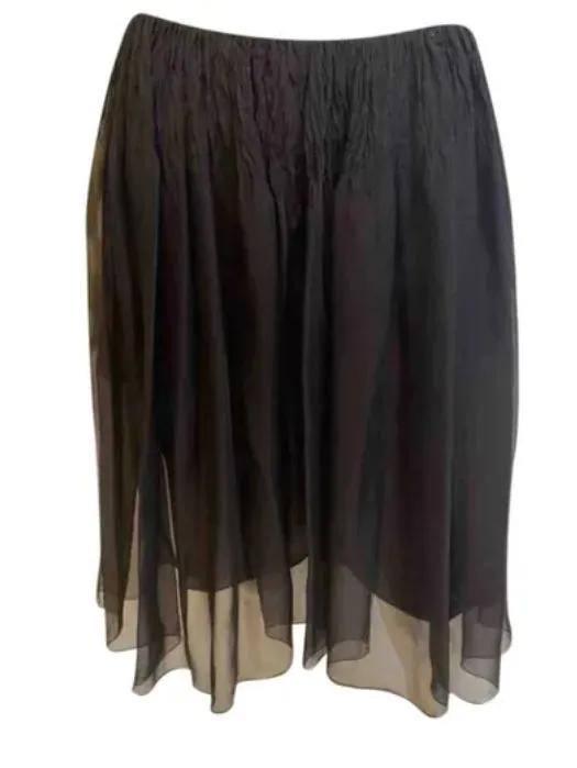 Chanel 06A, 2006 Fall Black layered chiffonSkirt FR 36 US 4