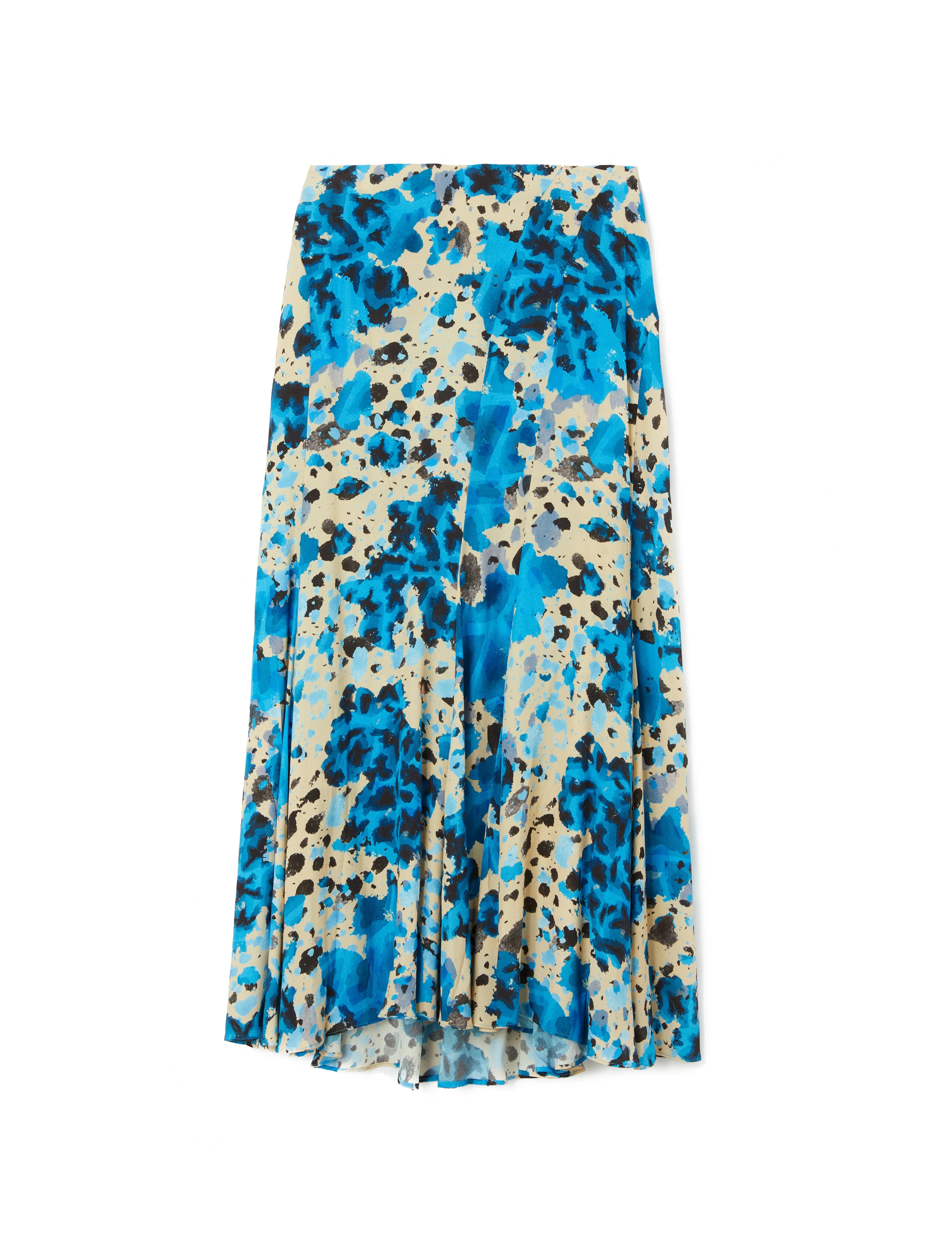 Clouded Leopard Midi Skirt | Blue