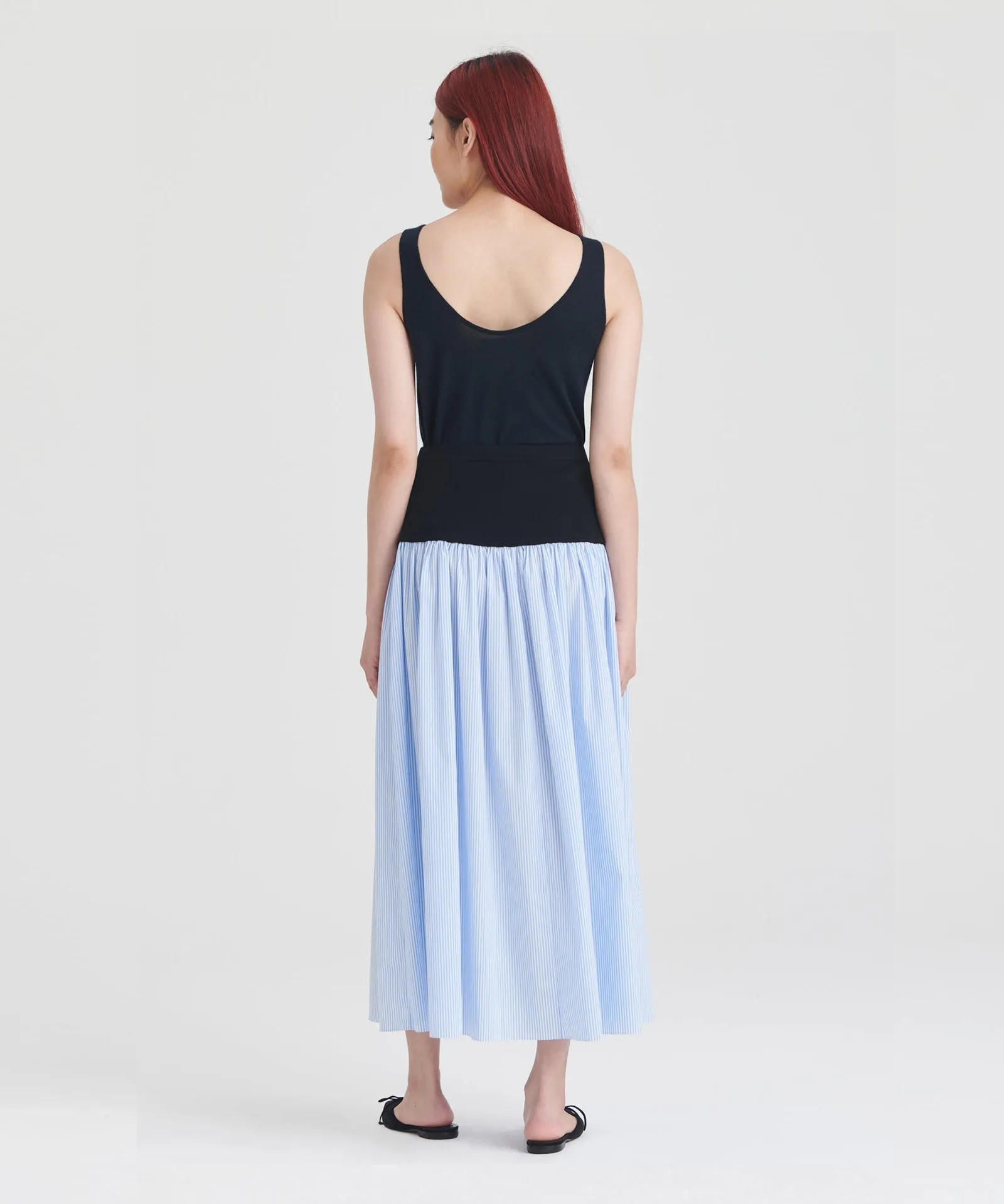 Cotton Cashmere Mixed Media Skirt