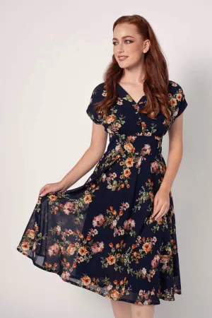 Dakota Navy / Orange Floral Dress