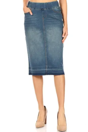 Debbie Jean Skirt Raw Hem-Vintage Wash