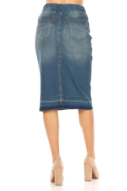 Debbie Jean Skirt Raw Hem-Vintage Wash