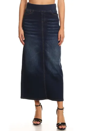 Debbie Long Jean Skirt- Dark Wash