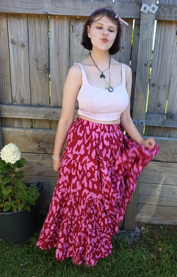 Delilah skirt - Red & Pink