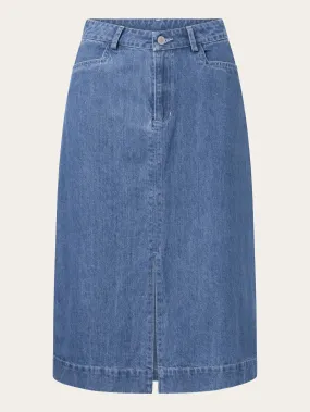 Denim midi length skirt - Vintage Indigo