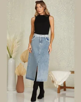 Denim Midi Skirt