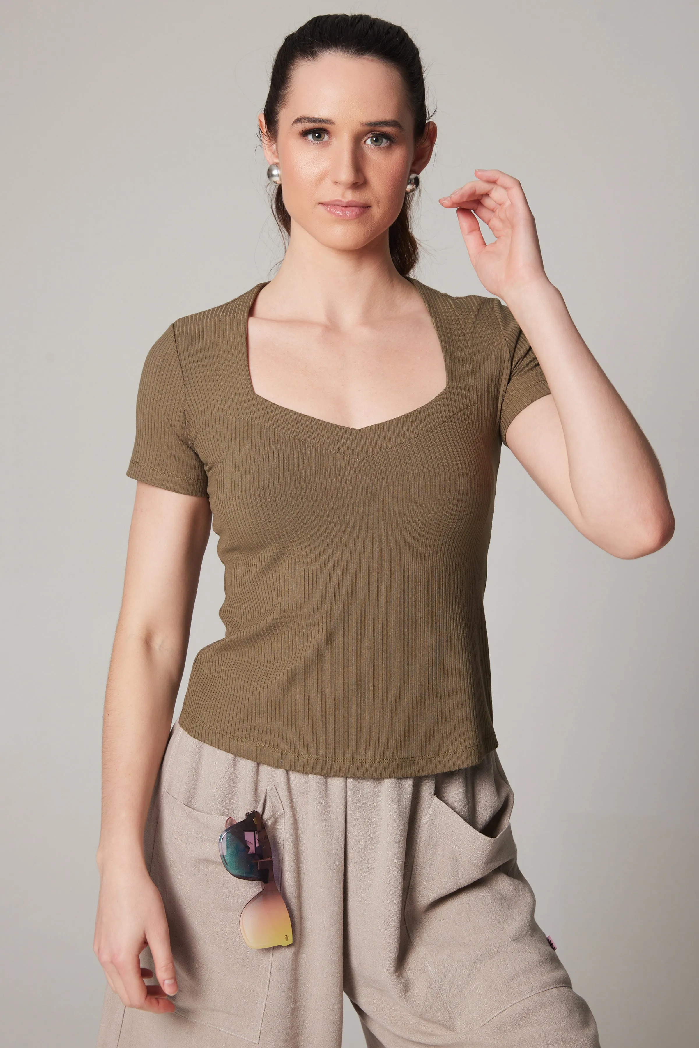 Diamond Top - Khaki