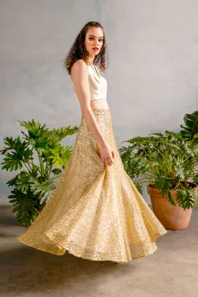 DIVYA Gold Sequin Skirt (Ready-to-Ship)