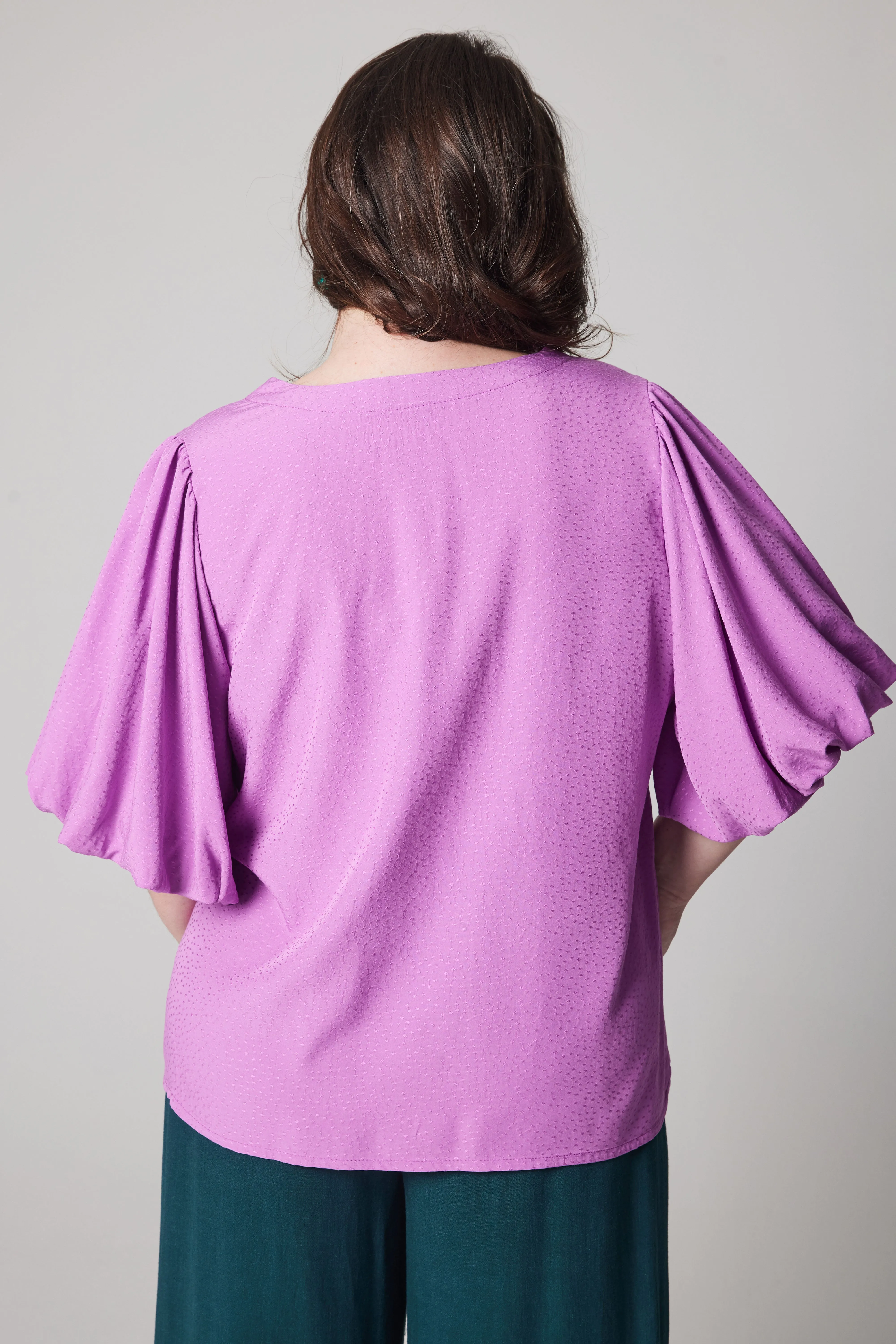 Dot Pattern Blouse - Orchid